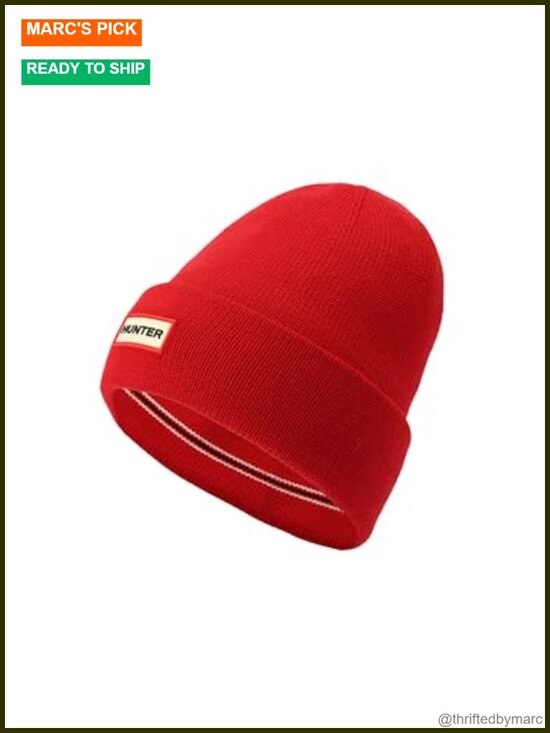 Unisex Wool-Blend Cuff Beanie with Logo - Warm Winter Hat